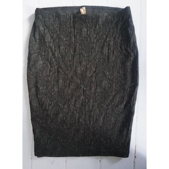Bailey 44 Anthropologie Black Paisley Midi Pencil Skirt, Size S - Picture 1 of 5